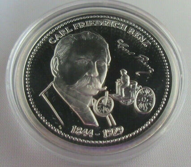 THE GREATEST GERMANS IN REAL SILVER CARL FRIEDRICH BENZ 1844-1929 S/PROOF MEDAL