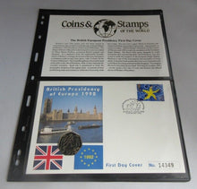 Load image into Gallery viewer, 1992-1993 BRITISH PRESIDENCY OF EUROPE 50 PENCE BUNC FIRST DAY COIN COVER PNC
