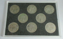 Load image into Gallery viewer, 1937-1951 KING GEORGE VI BARE HEAD SILVER HALF CROWN 15 COIN COLLECTION BOXED
