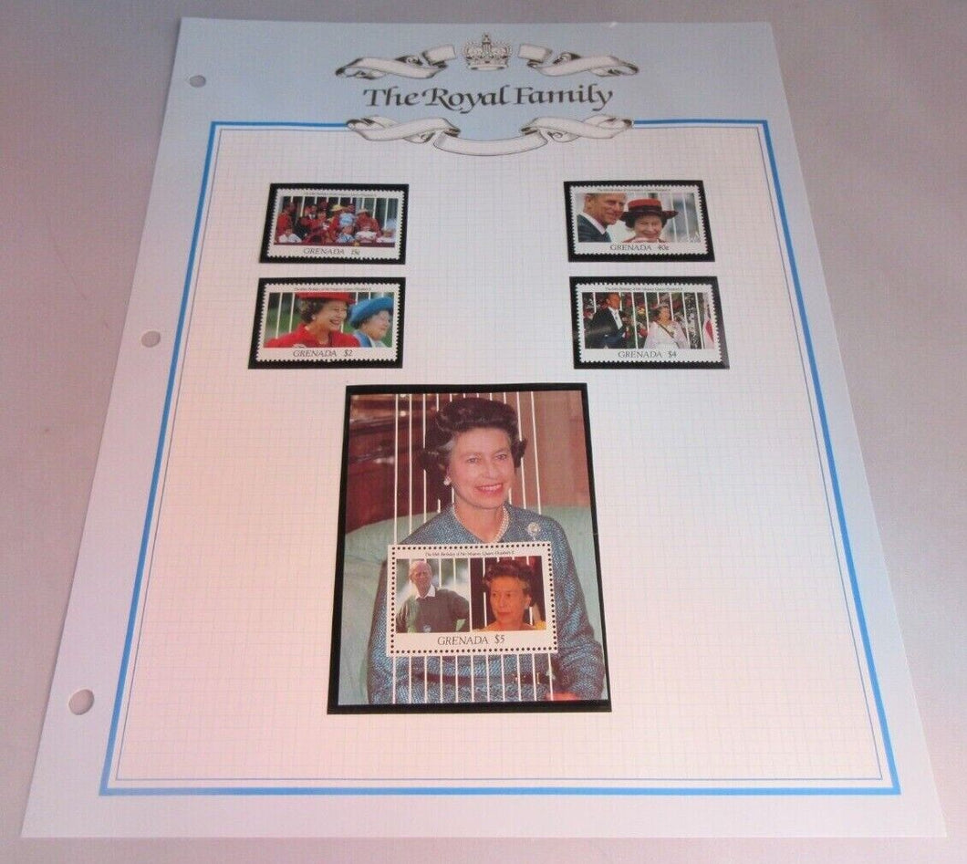 1991 65TH BIRTHDAY QUEEN ELIZABETH II GRENADA STAMPS MNH ALBUM SHEET