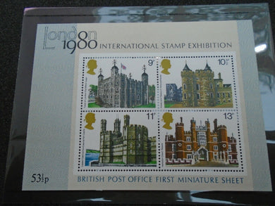 1980 INTERNATIONAL STAMP EXHIBITION BRITISH POST OFFICE FIRST MINI SHEET MNH