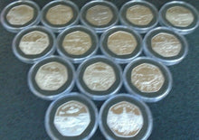 Load image into Gallery viewer, ISLE OF MAN IOM CHRISTMAS SILVER PROOF 50P VARIOUS YEARS POBJOY MINT BOX/COA
