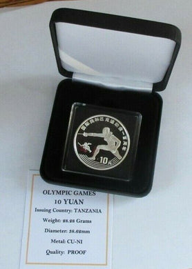 1992 OLYMPIC GAMES PROOF TANZANIA 1993 10 YUAN COIN BOX & COA