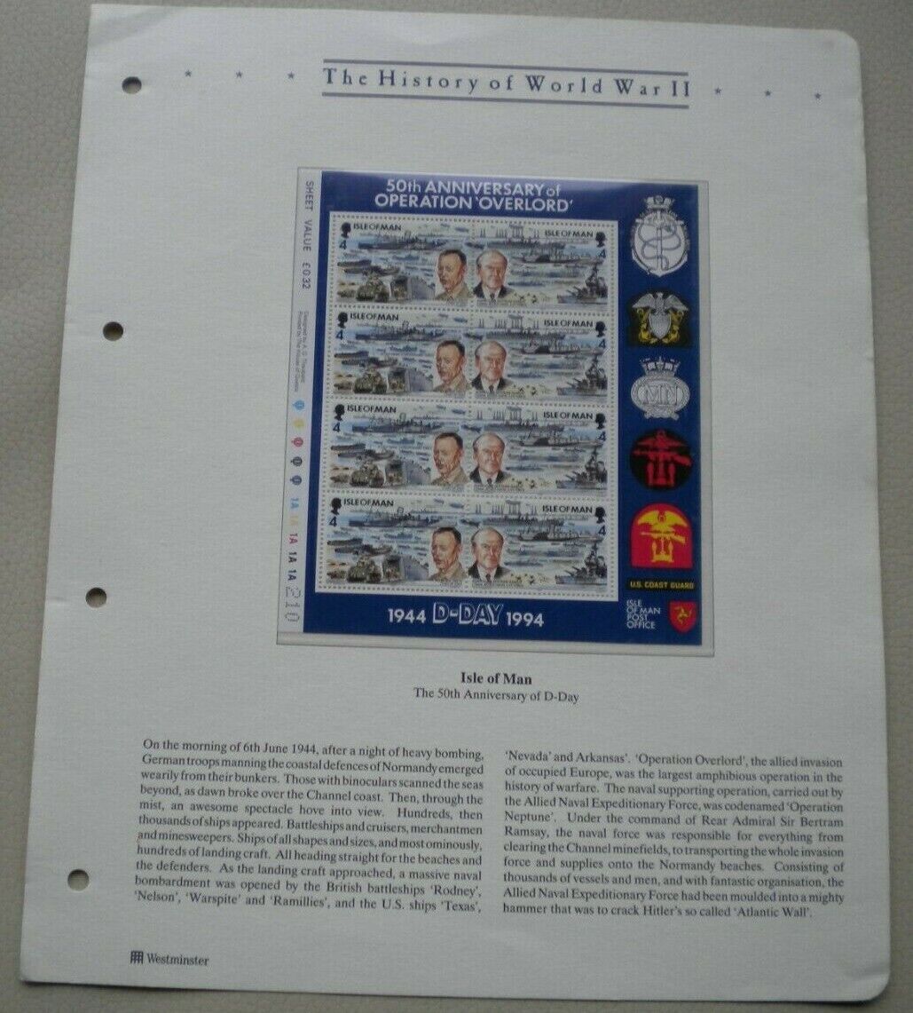 1944-1994 50TH ANNIVERSARY OPERATION OVERLORD ALLIED NAVEL EXPE FORCE STAMPS MNH