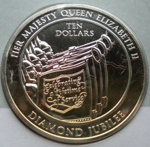 Load image into Gallery viewer, 2012 HM QUEEN ELIZABETHII DIAMOND JUBILEE 1952-2012 BUNC 10 DOLLAR COINCOVER PNC
