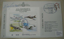 Load image into Gallery viewer, 1987 50th ANNIV OF FLUGPLATZ GUTERSLOH VIKTOR MOLDERS SIGNED FLOWN STAMP COVER
