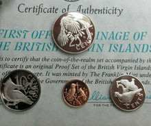 Load image into Gallery viewer, 1974 BRITISH VIRGIN ISLANDS NATIVE BIRDS PROOF 4 COIN SET &amp; COA IN MONEY POUCH
