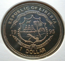 Load image into Gallery viewer, 1945-1995 NATIONS UNITED FOR PEACE LIBERIA 1 DOLLAR COMMEMORATIVE COIN COVER PNC
