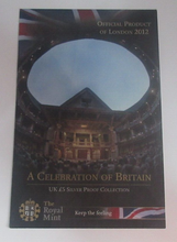 Load image into Gallery viewer, 2009 Shakespeare&#39;s Globe A Celebration of Britain Silver Proof £5 Coin COA RM
