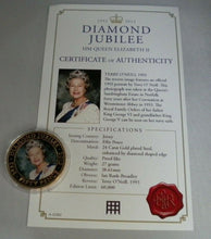 Load image into Gallery viewer, 2012 QUEEN ELIZABETH II DIAMOND JUBILEE 1952-2012 50P CROWN COIN CAPSULE &amp; COA
