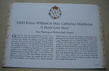 Load image into Gallery viewer, 2011 WILLIAM &amp; KATE - A ROYAL LOVE STORY - TREE PLANTING - COMMEMORATIVE COVER
