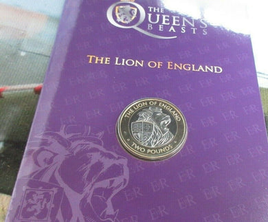2021 Queens Beasts £2 proof like coin Lion Of England Issue Lmt 2750 in pack (X)