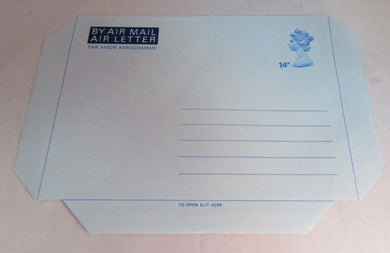 AIR MAIL LETTER QUEEN ELIZABETH II 14p UNUSED