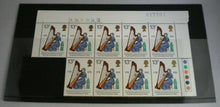 Load image into Gallery viewer, 1976 WELSH HARPIST 13P BLOCK OF NINE STAMPS MNH &amp; TRAFFIC LIGHTS
