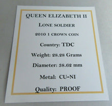 Load image into Gallery viewer, 2010 QUEEN ELIZABETH II THE LONE SOLDIER GOLD PLATED CROWN COIN BOX &amp; COA
