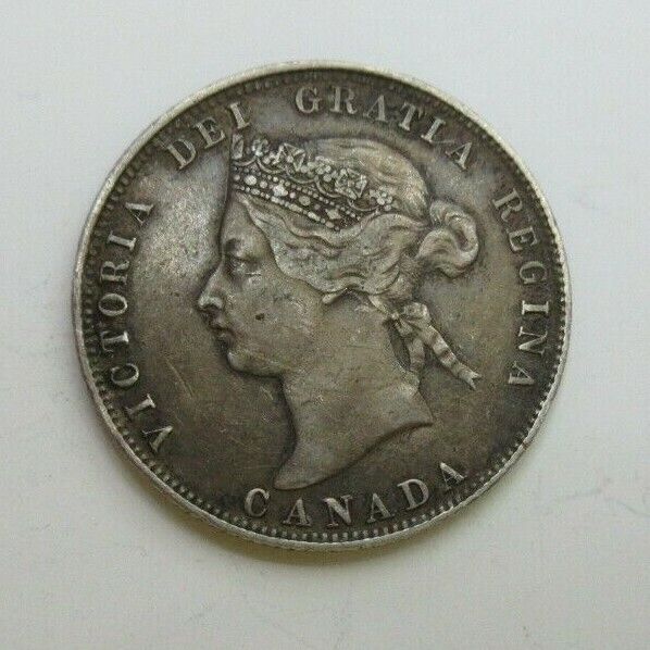 1872 CANADA 25 CENT SILVER COIN Large 2  H   AUNC HOUSED IN QUAD CAPSULE