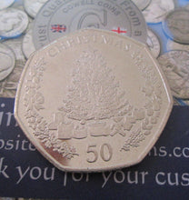 Load image into Gallery viewer, ISLE OF MAN &amp; GIBRALTAR CHRISTMAS 50P COINS 1978 - 2017 BUNC AND PROOF MULTI
