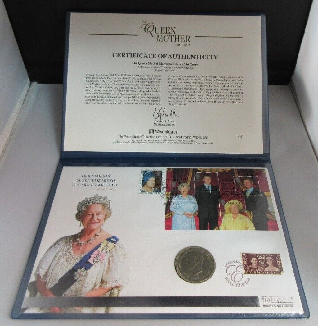 2002 HER MAJESTY QUEEN ELIZABETH THE QUEEN MOTHER WITH 1951 GEORGE VI CROWN PNC