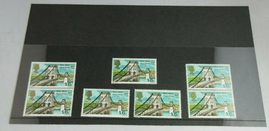 1968 PORT MENAI BRIDGE 1s 6d 7 X STAMPS MNH IN CLEAR FRONTED STAMP HOLDER