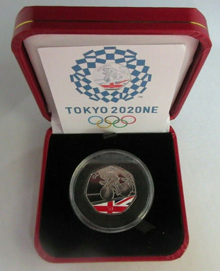 TOKYO 2020 SUMMER OLYMPIC CYCLING 50P COLOURED & DIAMOND FINISH 2021 BOXED
