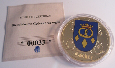 2015 THE MOST BEAUTIFUL COMMEMORATIVES GOLD PLATED & COLOR PRINT PROOF MEDAL/COA