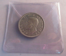 Load image into Gallery viewer, 1940 KING GEORGE VI BARE HEAD .500 SILVER ONE SHILLING COIN &amp; CLEAR FLIP E1
