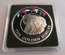 Load image into Gallery viewer, 2002 QEII GOLDEN JUBILEE THREE GENERATIONS 50P CROWN SILVER COLOURED PROOF BOXED
