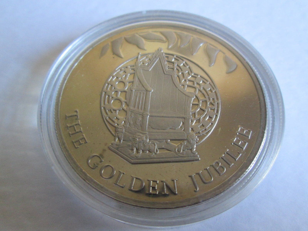 THE GOLDEN JUBILEE 1997 PROOF TURKS & CAICOS ISLANDS 5 CROWNS