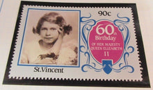 Load image into Gallery viewer, 1986 QUEEN ELIZABETH II 60TH BIRTHDAY ST VINCENT STAMPS &amp; ALBUM SHEET
