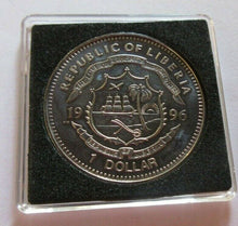 Load image into Gallery viewer, 1996 W F CODY PIONEERS OF THE WEST PROOF LIBERIA $1 ONE DOLLAR COIN BOX &amp; COA
