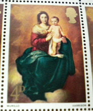 1967 MURILLO HARRISON MADONNA & CHILD 4d 6 STAMPS MNH