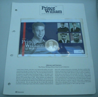 2003 HRH PRINCE WILLIAM OF WALES 21ST BIRTHDAY SILVER PROOF £5 COIN COVER PNC