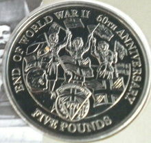 Load image into Gallery viewer, WOMEN IN UNIFORM END OF WORLD WAR II 2005 PROOF £5 COIN COVER PNC &amp; INFO CARD
