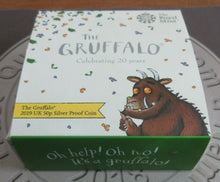 Load image into Gallery viewer, 2019 The Gruffalo Colourized Silver Proof Royal Mint 50p Cased&amp;Boxed With COA
