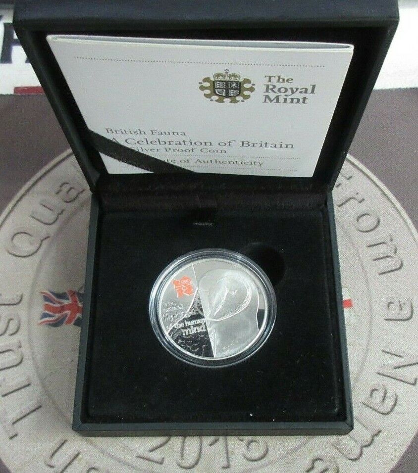 London Olympics 2010 British Fauna BodySeries Silver Proof 1oz £5 UK Coin BoxCOA