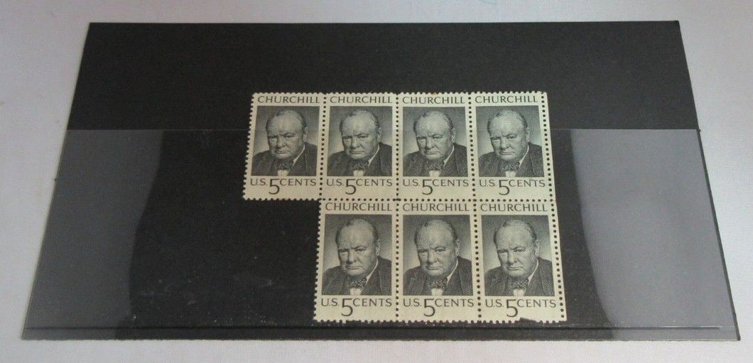 WINSTON CHURCHILL US 5 CENTS 7 X STAMPS MNH WITH CLEAR FRONTED