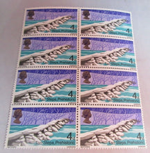 Load image into Gallery viewer, 1968 TARR STEPS PREHISTORIC 4d BLOCK OF 8 STAMPS MNH INCLUDES STAMP HOLDER
