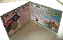 Load image into Gallery viewer, 1833-1983 FALKLAND ISLANDS 150th ANNIVERSARY FIFTY PENCE CROWN /INFORMATION CARD
