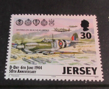 Load image into Gallery viewer, 1994 JERSEY LIBERATION 50TH ANNIVERSARY DECIMAL STAMPS X 4 MNH IN STAMP HOLDER
