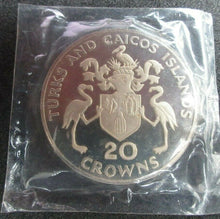 Load image into Gallery viewer, 1974 WINSTON CHURCHILL CENTENERY 45MM ROYAL MINT SILVER PROOF 20 CROWNS COIN
