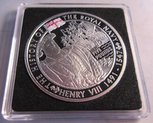Load image into Gallery viewer, 2004 HISTORY OF THE ROYAL NAVY HENRY VIII SILVER PROOF £5 COIN ROYAL MINT
