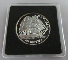 Load image into Gallery viewer, 1993 CUTTY SARK SILVER PROOF 100 RUFIYAA COIN MALDIVES WITH BOX &amp; COA
