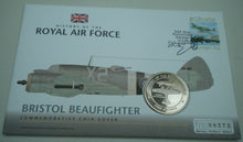 Load image into Gallery viewer, 2008 BRISTOL BEAUFIGHTER HISTORY OF THE RAF PROOF 1 CROWN  COIN COVER PNC
