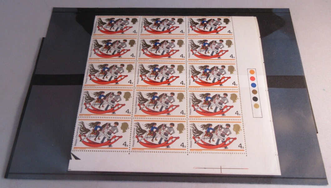 1968 HAPPY CHRISTMAS 4d HALF SHEET 60 X STAMPS MNH INCLUDES TRAFFIC LIGHTS