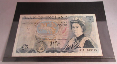 1973 PAGE FIVE POUND £5 NOTE EF AUGUST 1973  81A 373725