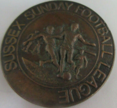 FOOTBALL SUSSEX SUNDAY FOOTBALL LEAGUE BRONZE MEDAL 50MM