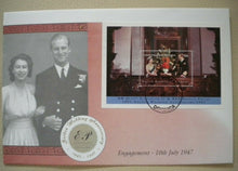 Load image into Gallery viewer, 1947-1997 ENGAGEMENT &amp; GARDEN PARTY QEII &amp; PRINCE PHILIP DOUBLE STAMP COVER
