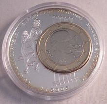 Load image into Gallery viewer, 2002 THE NEW MONEY OF EUROPE SILVER PLATED 40MM MEDALLION INSET EURO CAP &amp; COA
