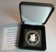 Load image into Gallery viewer, 2000 KOOKABURRA QUEEN ELIZABETH II SILVER PROOF AUSTRALIA $1 ONE DOLLAR BOX&amp;COA
