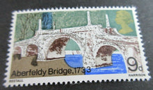 Load image into Gallery viewer, 1968 ABERFELDY BRIDGE 9d 7 X STAMPS MNH IN CLEAR FRONTED STAMP HOLDER
